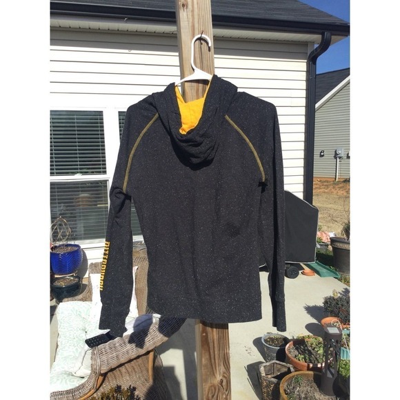 NHL womens full zip hoodie M medium 8 10 grey gray penguins Pittsburgh hockey - Picture 6 of 11